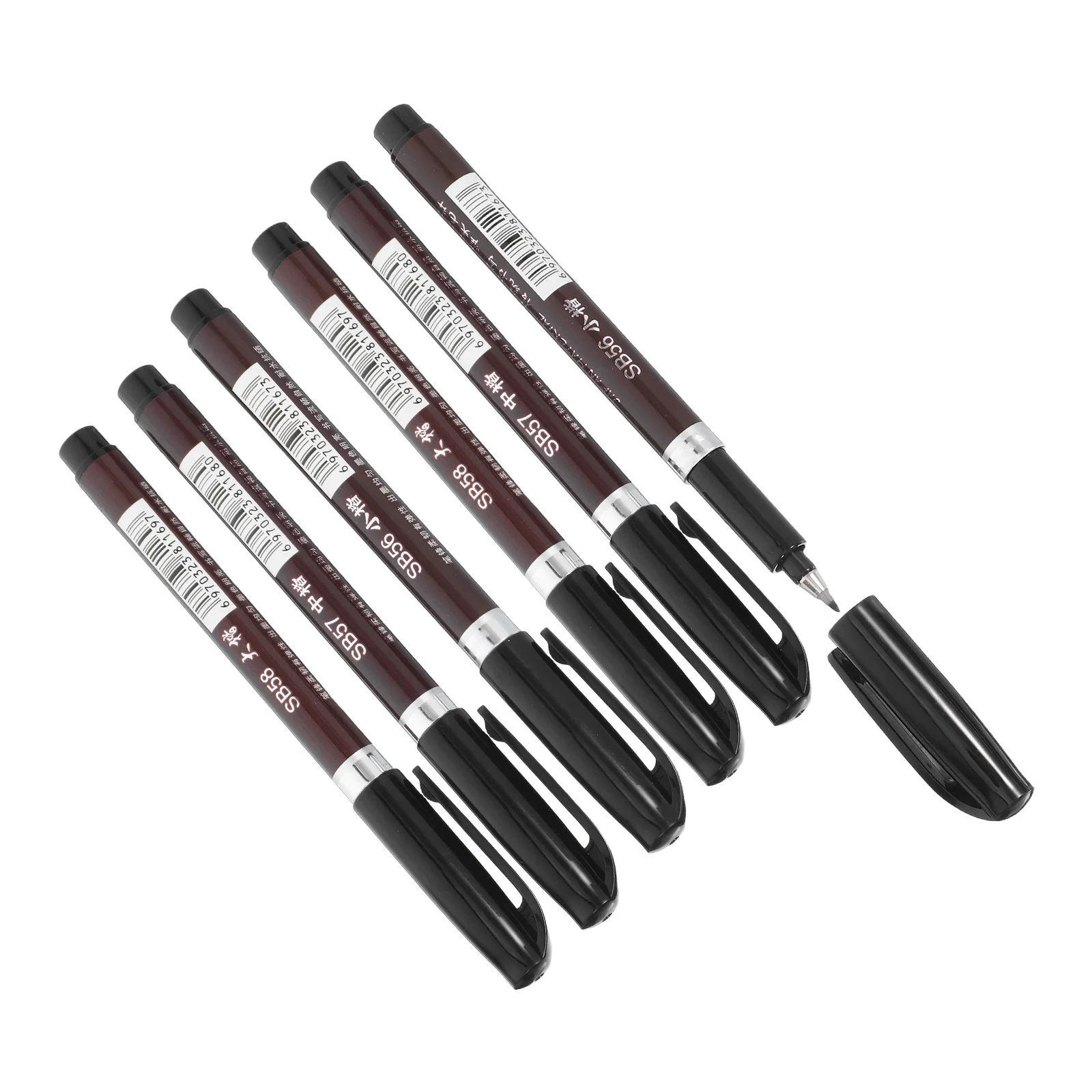 

6Pcs Brush Calligraphy Set Chinese Style Premium Craftsmanship Enhanced Elasticity Superior Ink Control Ideal for Painting