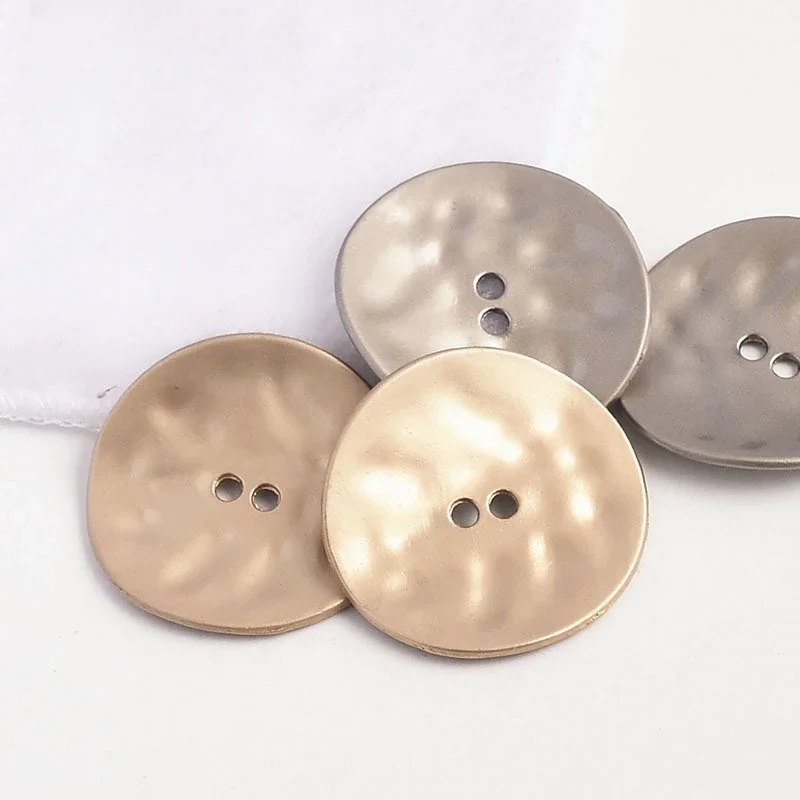 10PCS Fashion Buttons 2-hole Irregular Shape Buttons Zinc Alloy Sheet Elegant Buttons Woman Coat Accessories