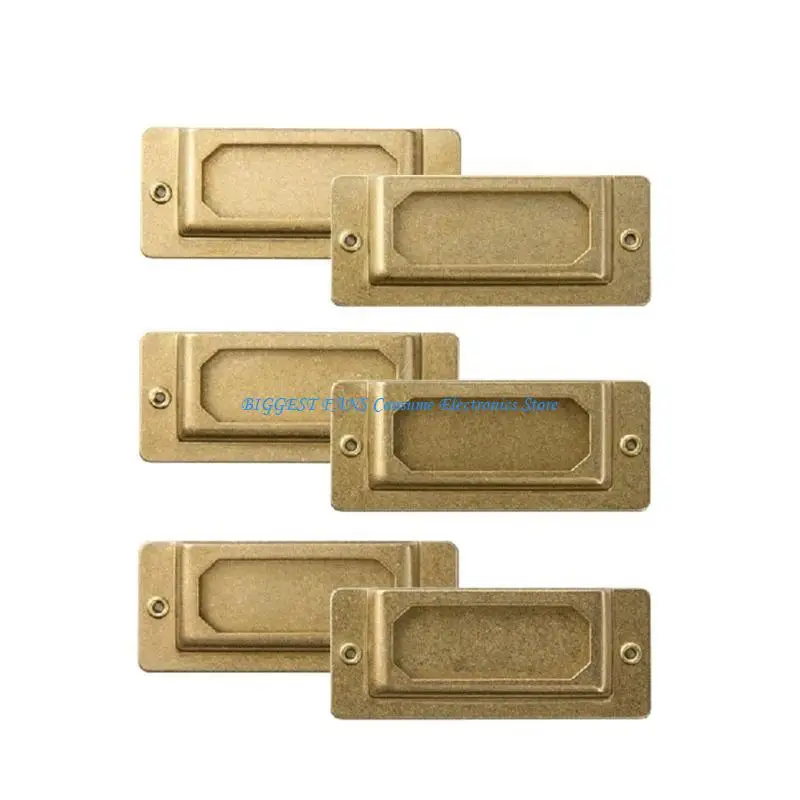 6 قطعة لوحات تسمية مؤشر النحاس المعادن اسم بطاقة التسمية عرض حامل لمجلة مخطط وثيقة الموثق المنظمة #3