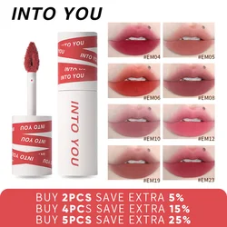 INTO YOU Matte Lipstick, Waterproof Lipstick for Women, Lightweight Lip Mud Texture, Dual-use for Lips and Cheek, Red Lipstick