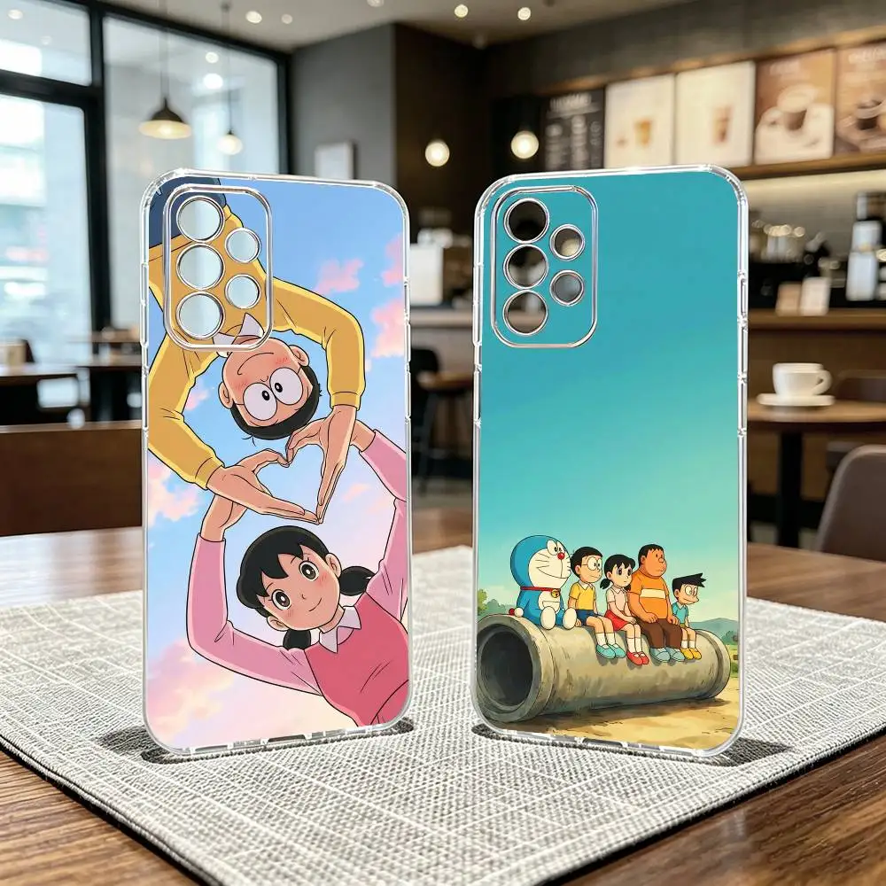 Cute Fat d-Doraemon Phone Case For Samsung S25,S24,S21,S22,S23,S30,Ultra,S20,Plus,Fe Transparent Cover