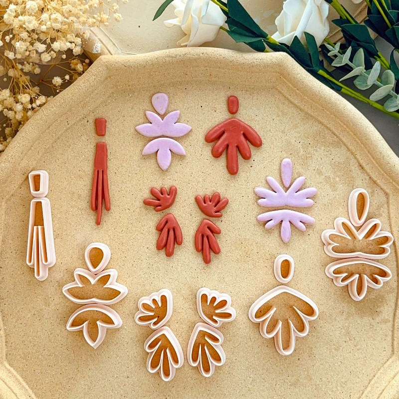 2/3/4pcs Unique Geometry Arc Solid Polymer Clay Cutters for DIY Handmade Soft Pottery Earring Jewelry Pendants Cutting Die Tools