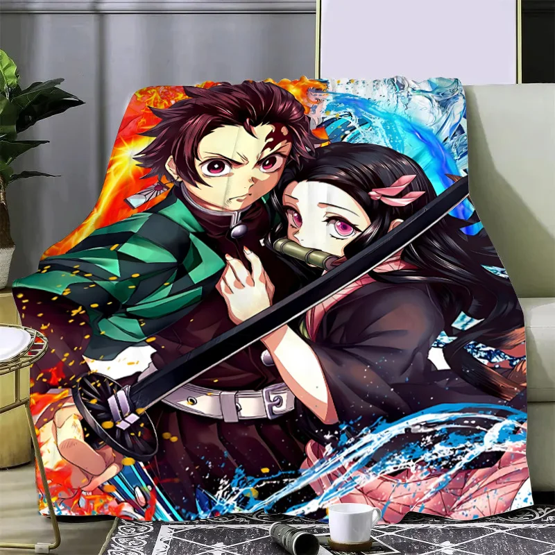 Japan Anime Printed Blanket Picnic Warm Soft and Comfortable D-Demon S-SlayerS Blanket Home Travel Birthday Gift