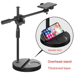 Desktop Vertical Shooting Mobile Phone Tablet Holder Stand Universal Base Heavy For Fill Light Live Video