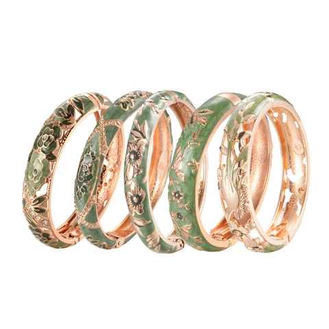 Браслет из перегородчатой эмали для женщин, цветочный браслет викингов на руку, женские браслеты, зелёные, гавайские, индийские, африканские, ювелирный сплав топ 12 гавайский браслет - №8