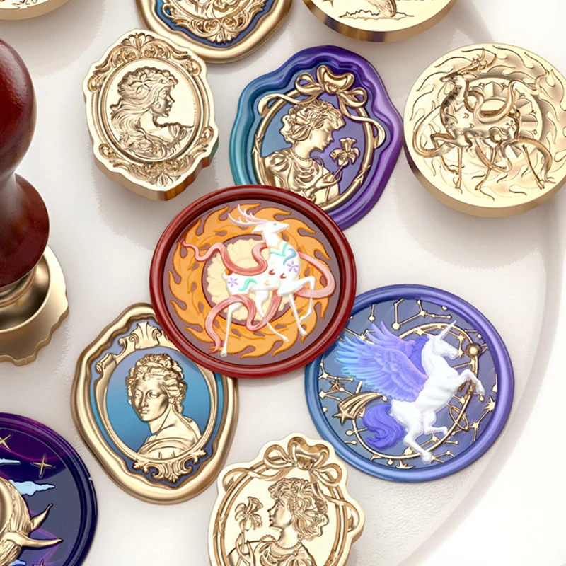 ثلاثية الأبعاد الحوت/يونيكورن ختم من الشمع ختم الرجعية ختم ختم رئيس لدعوة الزفاف هدية بطاقات التعبئة والتغليف المغلف سكرابوكينغ #1