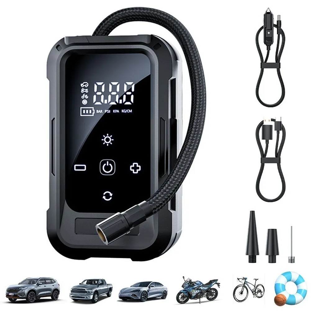 

Автомобильный беспроводной цифровой дисплей, воздушный компрессор 3900 мАч, портативный насос для накачивания шин со светодиодной подсветкой, аксессуары