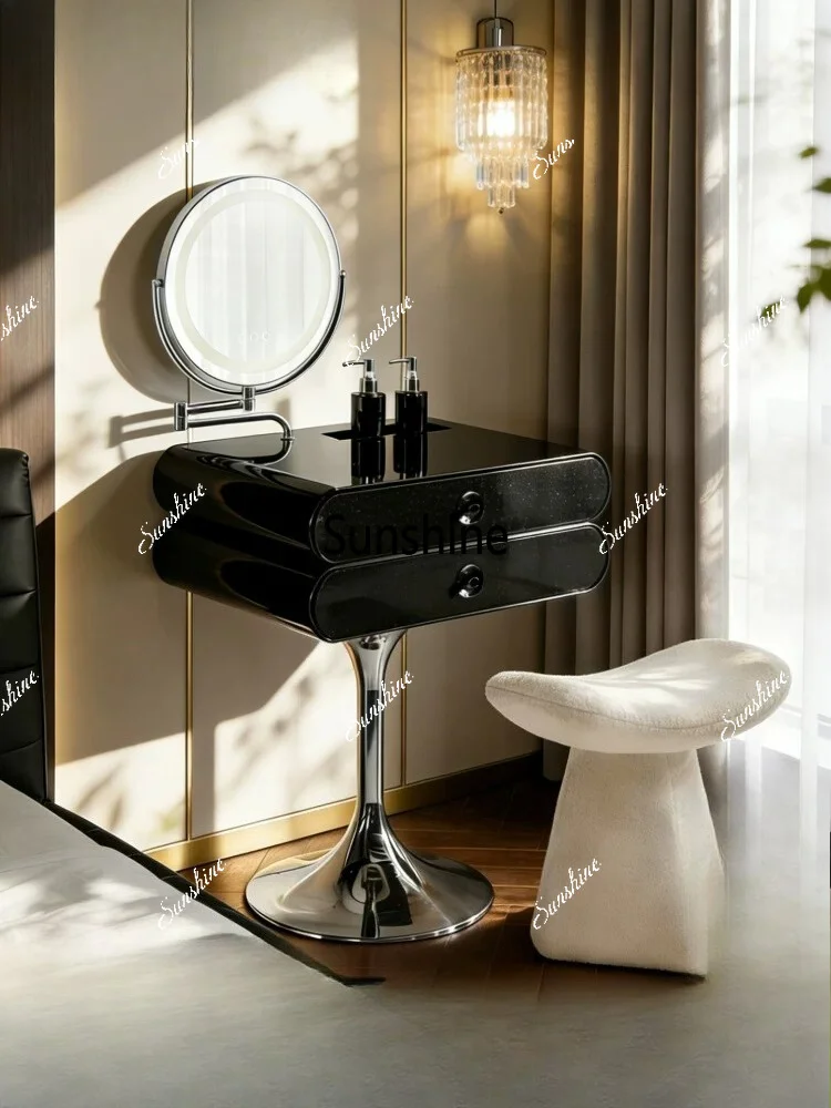 Italian master bedroom mini cream style storage makeup table