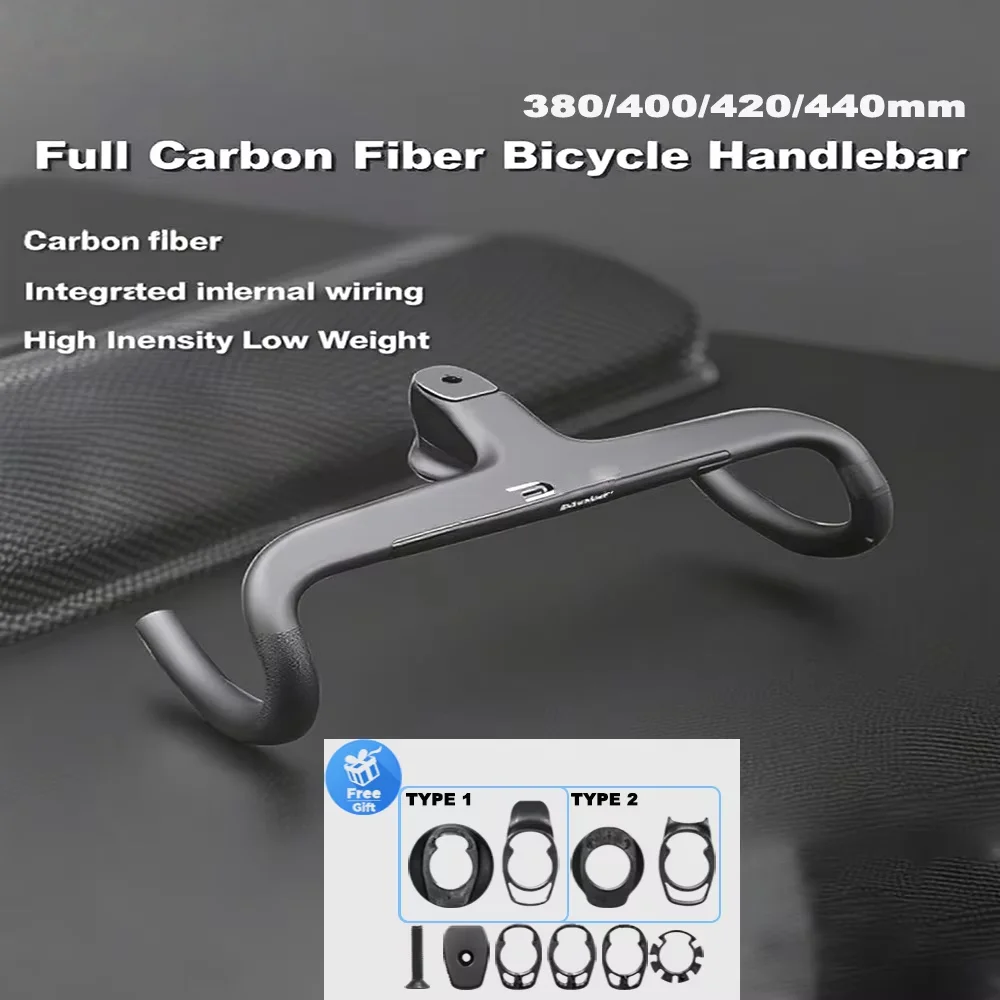 ​​DA Carbon Road Bicycle Handlebar Toray T1000 355g Lightweight All/Semi Internal Cable Routing Aero Design for Road Bike​