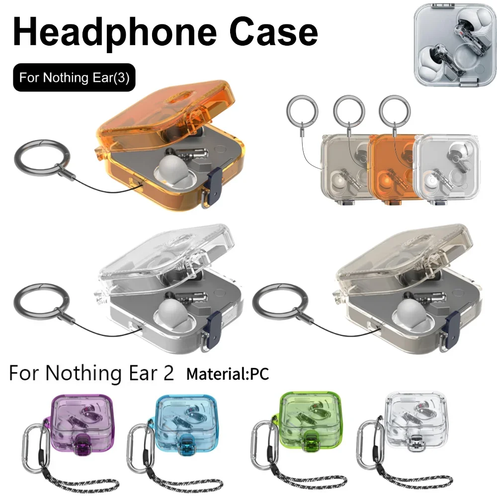 For Nothing Ear 3 TPU Protective Cover Shockproof Anti Scratch Earphone Shell with Hook For Nothing Ear 2 Bluetooth EarphoneCase
