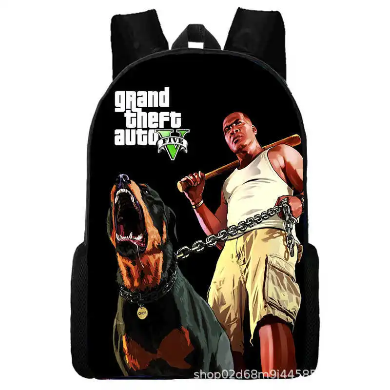 Grand Theft Autogrand theft autoPeripheral Anime Shoulders Backpack Cross Mirror Foreign Trade Men's and Women's Schoolbag