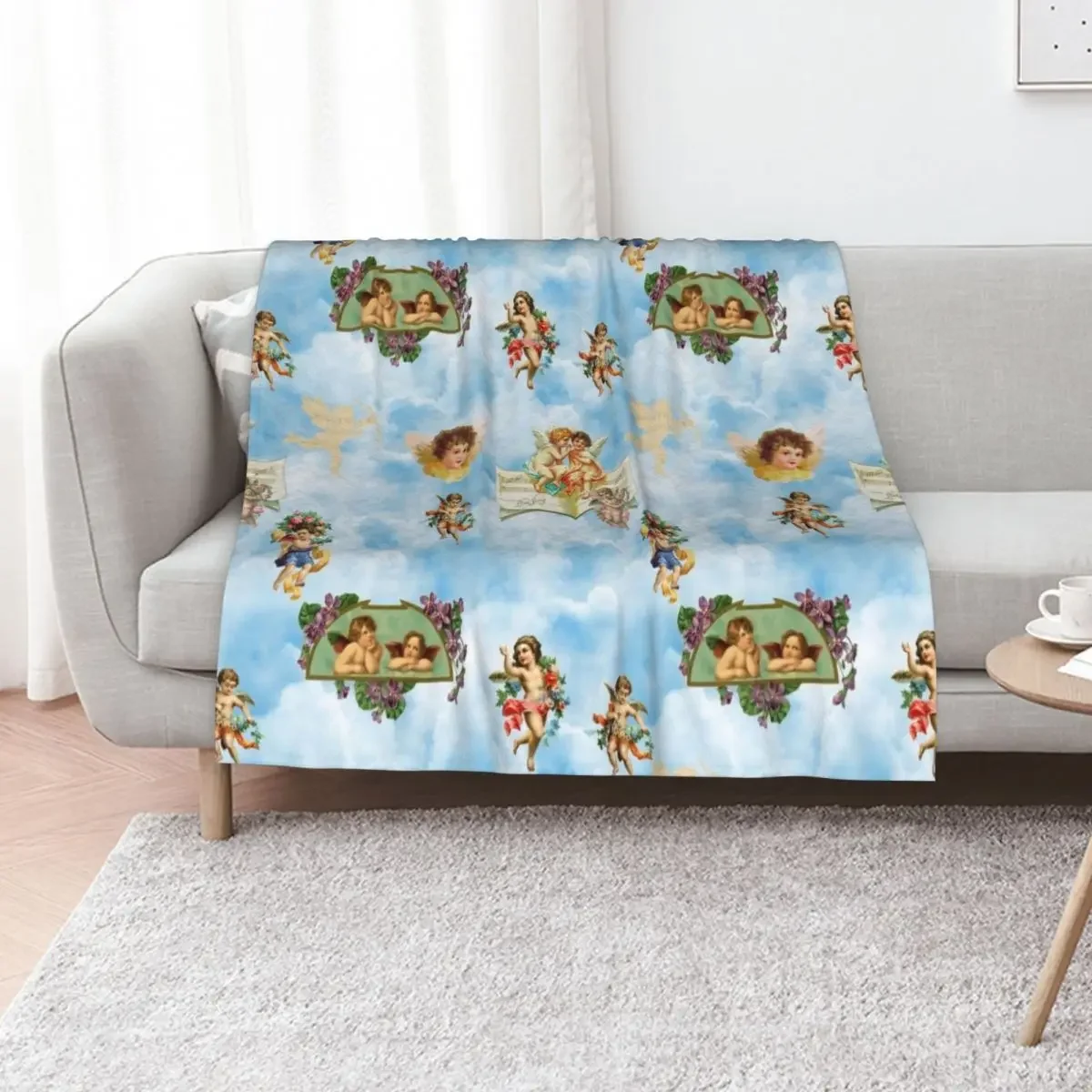 

clouds angel cherubs Throw Blanket Sleeping Bag Thins Beach Custom Blankets