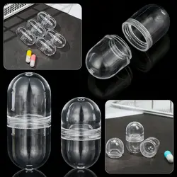 5Pcs/set Portable Empty Capsule Shell 3ml/6ml Hollow Clear Pill Case Plastic Bottle Tablet Medicine Splitters Holder Box