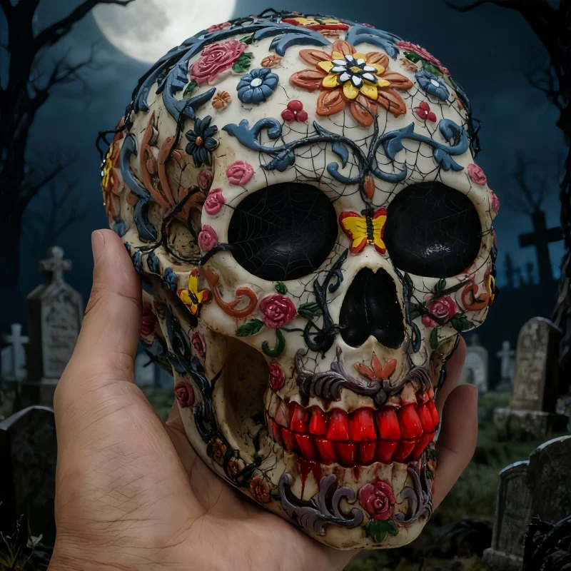 

1: 1. Силиконовая форма для творчества: тонкая резьба по цветочным мотивам, череп, для изготовления свечей, изделий из смолы и гипса своими руками