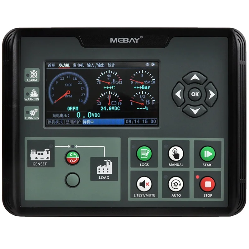 DC60D DC62D DC62DR Mebay Generator Controller Panel LCD Display Generator Engine Control Module For Genset Parameters Monitor