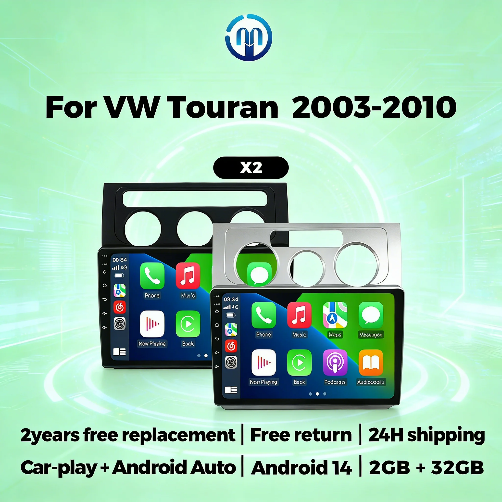 

10 Inch Android 14 Car Radio For Volkswagen Touran 1 2003-2010 Wireless Carplay Car Multimedia Navigation GPS FM Autoradio WIFI