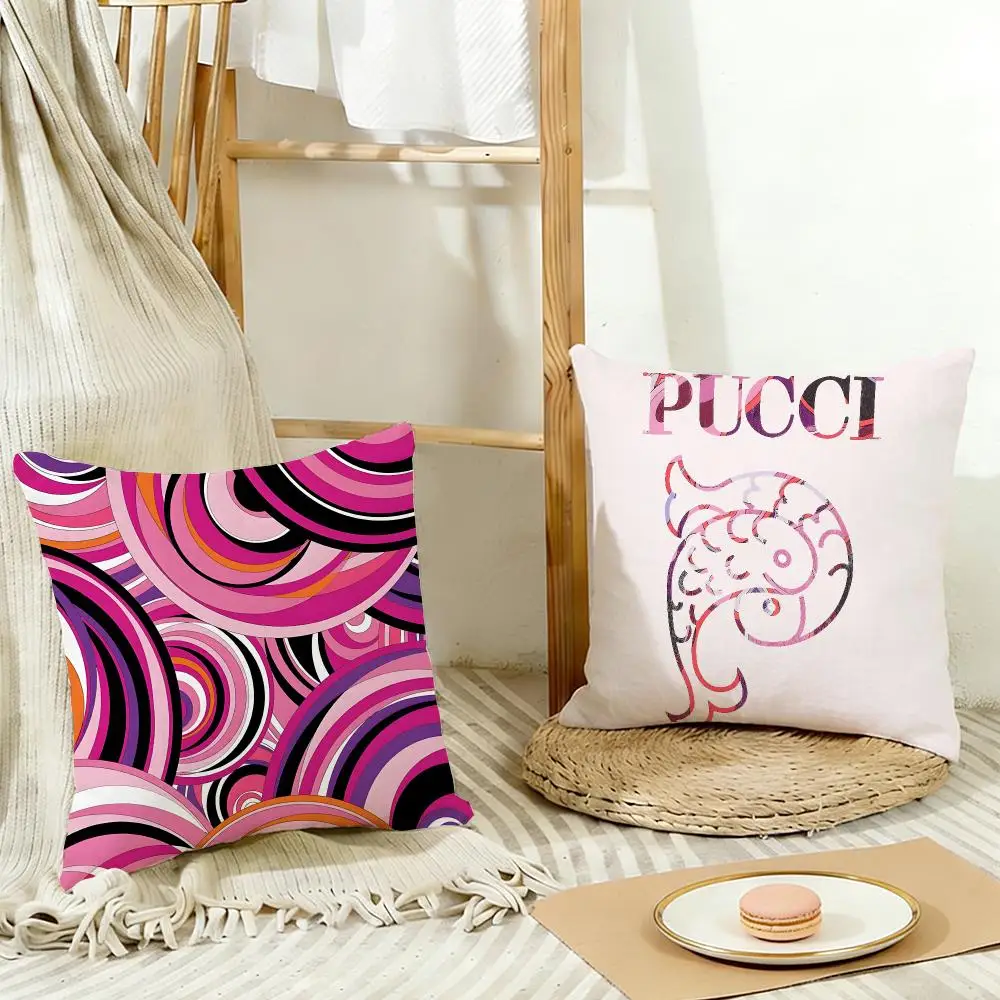 Bold Colorful Glamorous Emilio Pucci Cushion Cover Cozy Pillowcase Holiday House Interior Sofa Bedroom Accessories