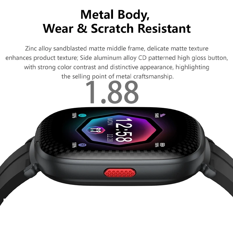 TWS 2-in-1 smartwatch and headphones, 1.88 high-definition display screen and zinc alloy casing, AI translation function, suppor