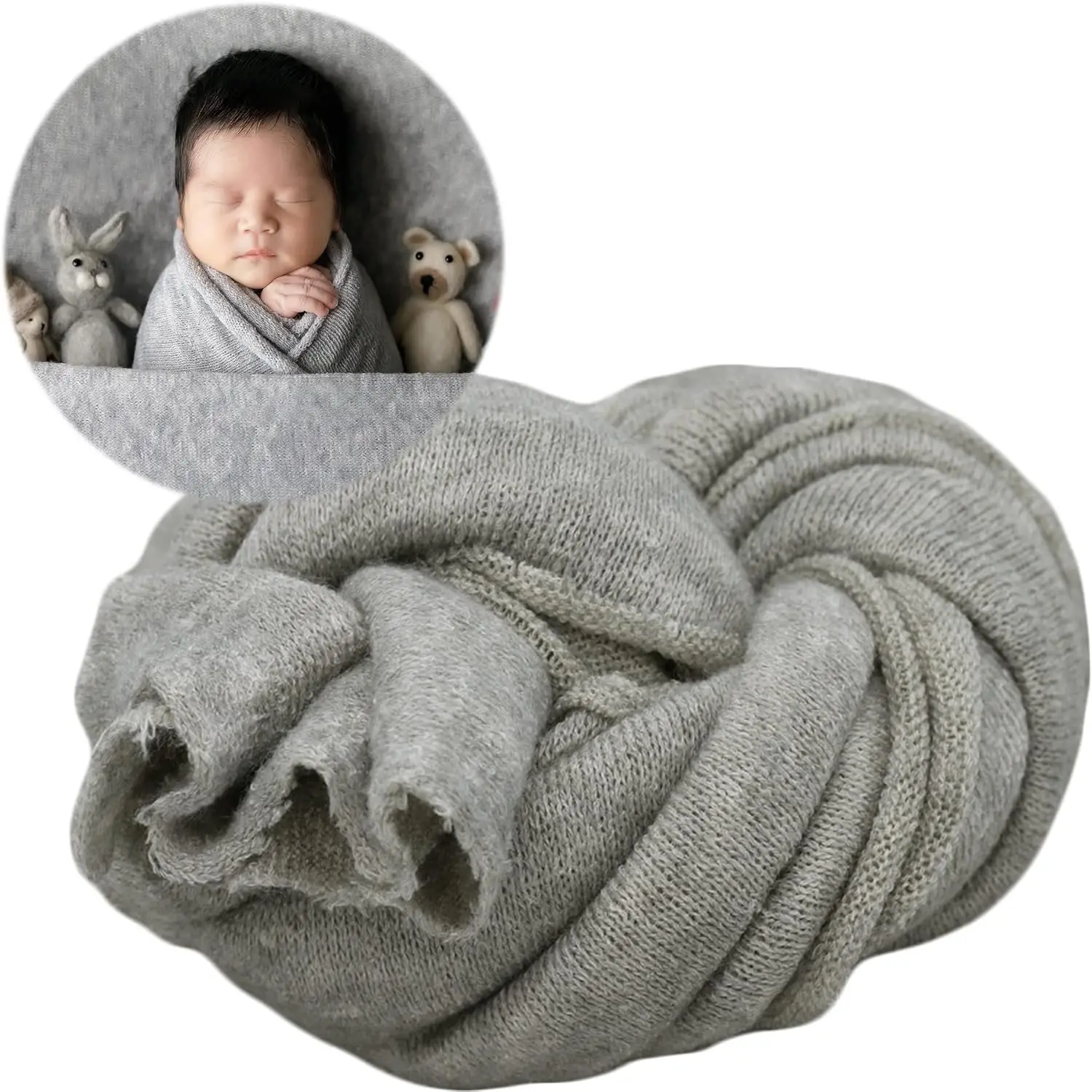 Newborn Photography Props Wrap Newborn Photoshoot Props Boys Girls Posing Backgroud Stretch Knit Blanket for Baby Photo