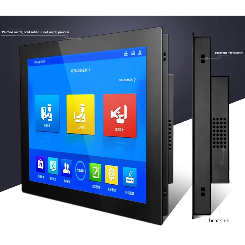 1000nits 15.6 17 18.5 21.5 23.6 24 27 32 43 inch capacitive touch screen lcd monitor all in one wall mount Industrial pc monitor