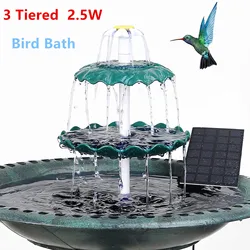 AISITIN-baño de aves de 3 niveles con bomba Solar de 2,5 W, Fuente Solar de bricolaje desmontable y adecuada para baño de aves, decoración de jardín