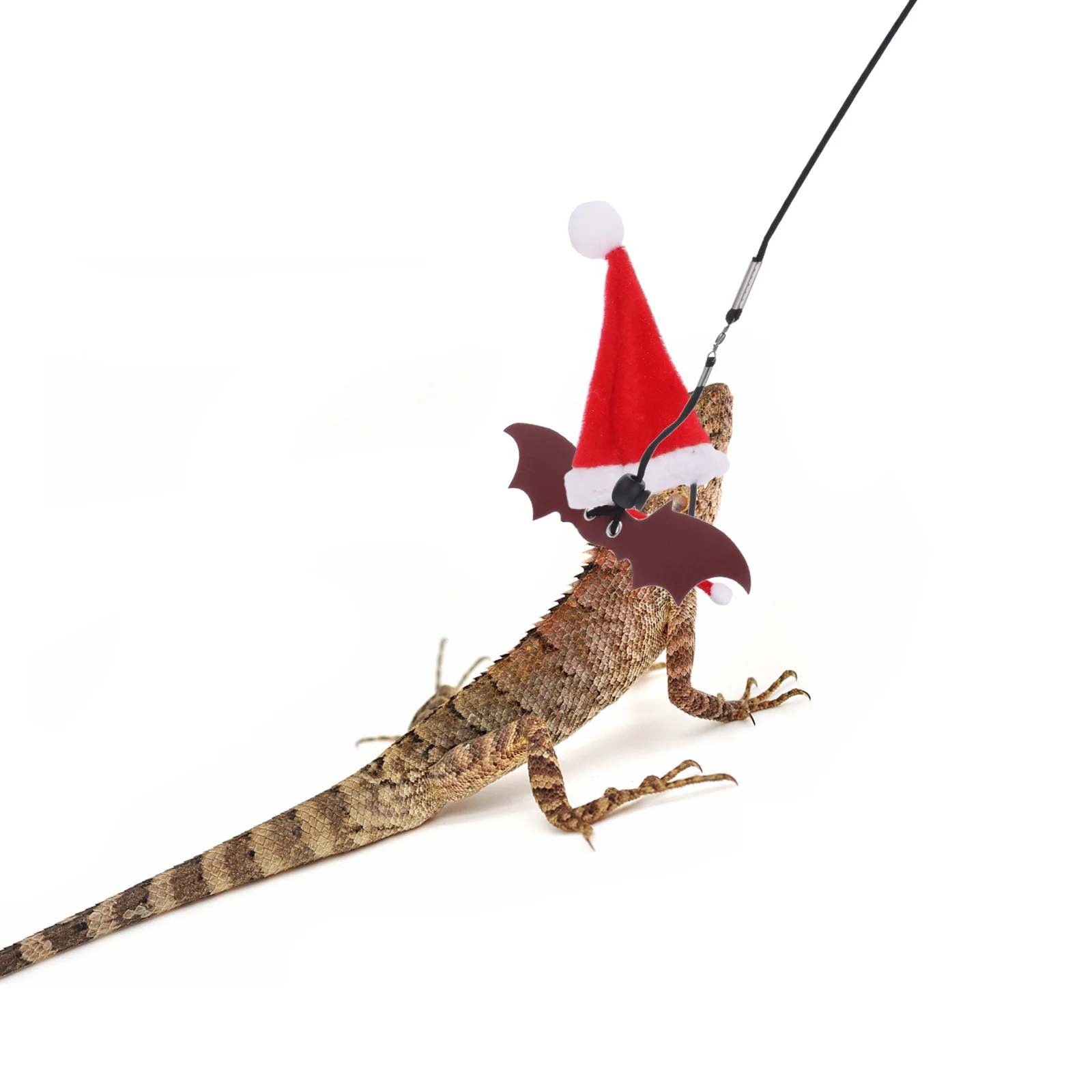 

1Set Lizard Christmas Costume Set Hat Scarf Leash Creative Holiday Outfit for Pet Lizards Geckos Chameleons Lizard Costume