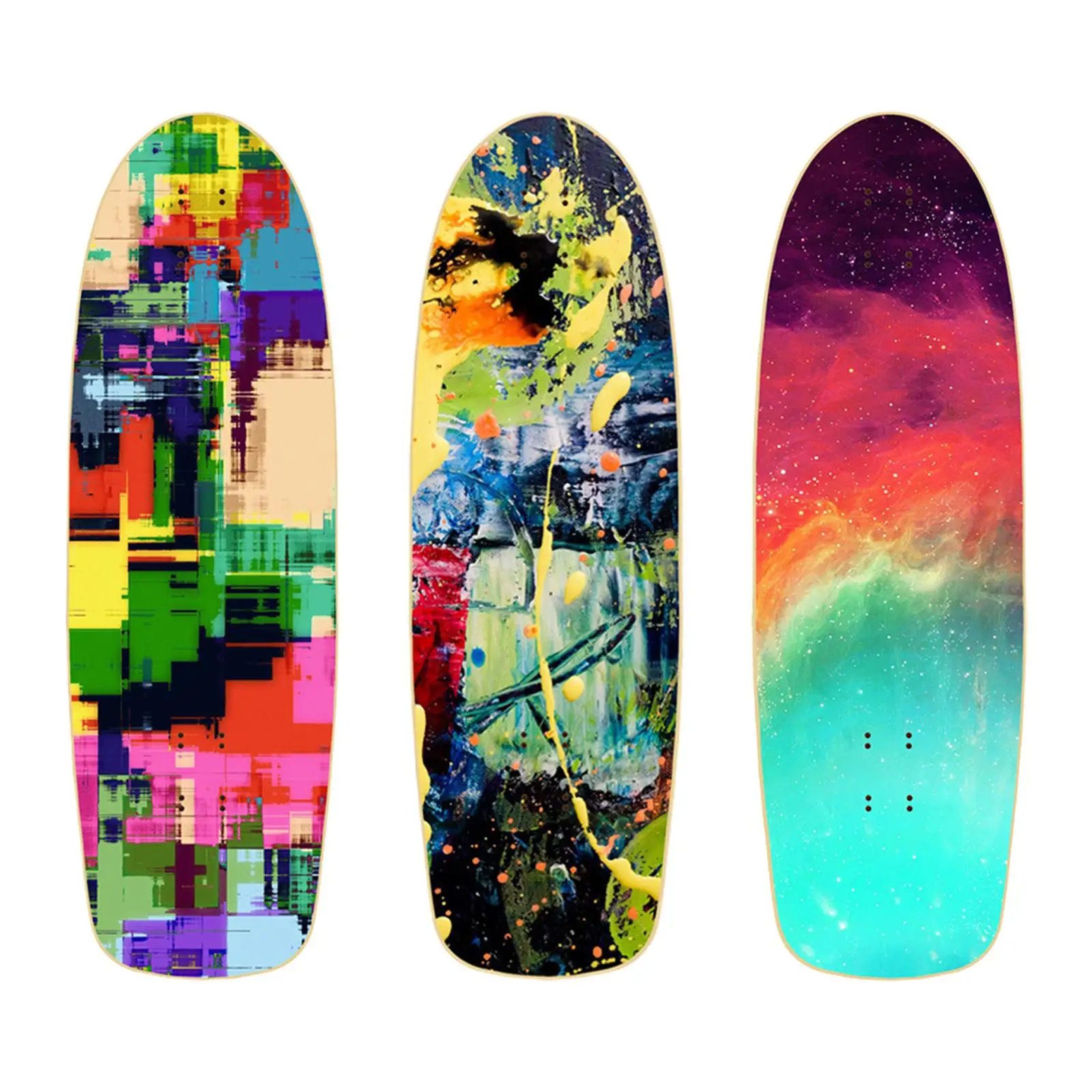 Skateboard Deck Lightweight Sturdy Home Decor Art Painting Adults Wooden Skate Deck Skateboard Replacement Deck Skateboard Parts