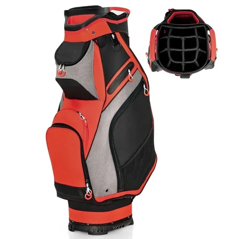 

10.5 Inch Golf Stand Bag with 14 Way Dividers and 7 Zippered Pockets-Orange