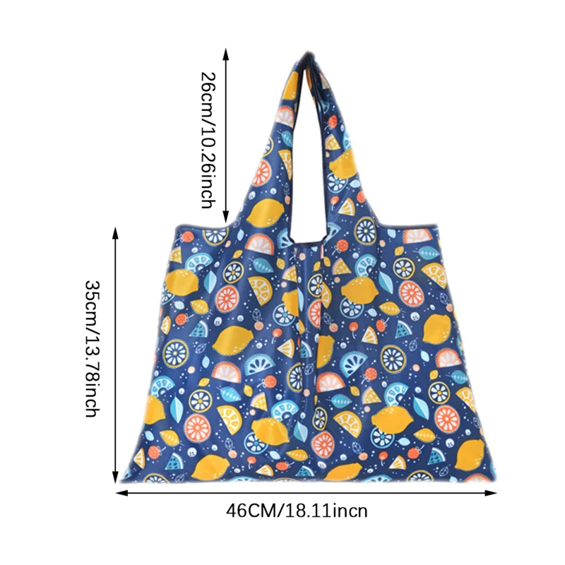 Fashion Flower Print Women\'s Handbags Foldable Eco Shopping Bag Tote Pouch Reusable Grocery Storage Bag Organizer Shopper Bags