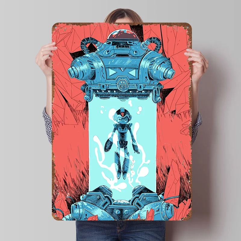 Megaman X Metal Poster Customized Wall Art Retro Vintage Tinplate Signs for Room Ornaments Man Cave Bedroom Decorations Decor