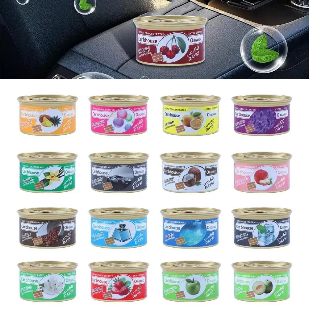 Ambientador para coche, aroma de chicle, latas orgánicas, eliminador de olores, fragancia fuerte esencial de larga duración para armario de casa y automóvil