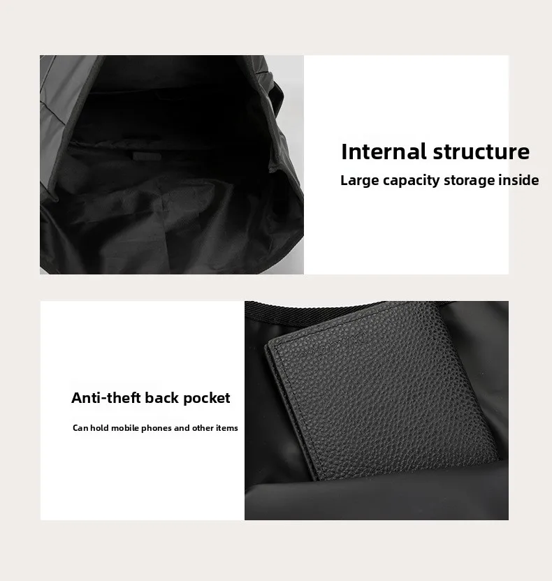 New Casual Men's Backpack, Business Computer Bag, Fashionable Large-capacity Travel Bag, Water-resistant Multi-functional Bag