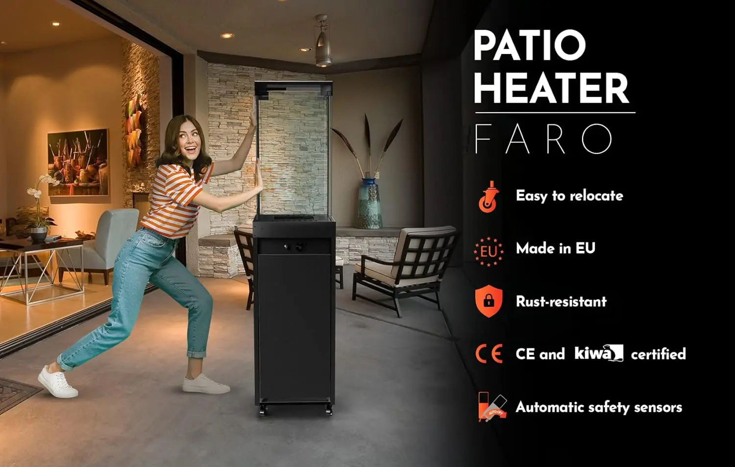 Planika-calentador de propano para exteriores, chimenea para Patio, fogones de Gas