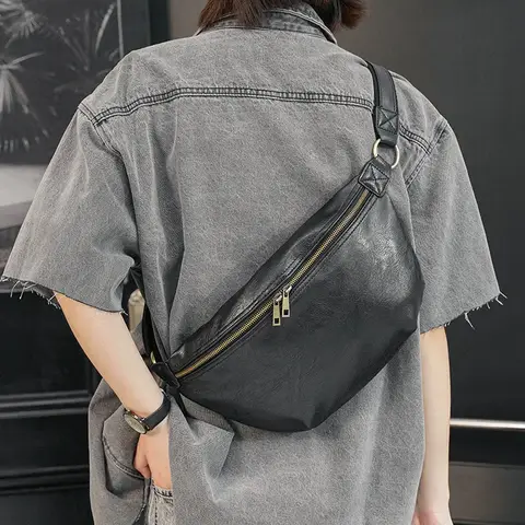 Sac de poitrine à bandoulière pour hommes, sacs de taille décontractés, sac à dos à bandoulière pour hommes, mode vintage, initié unique