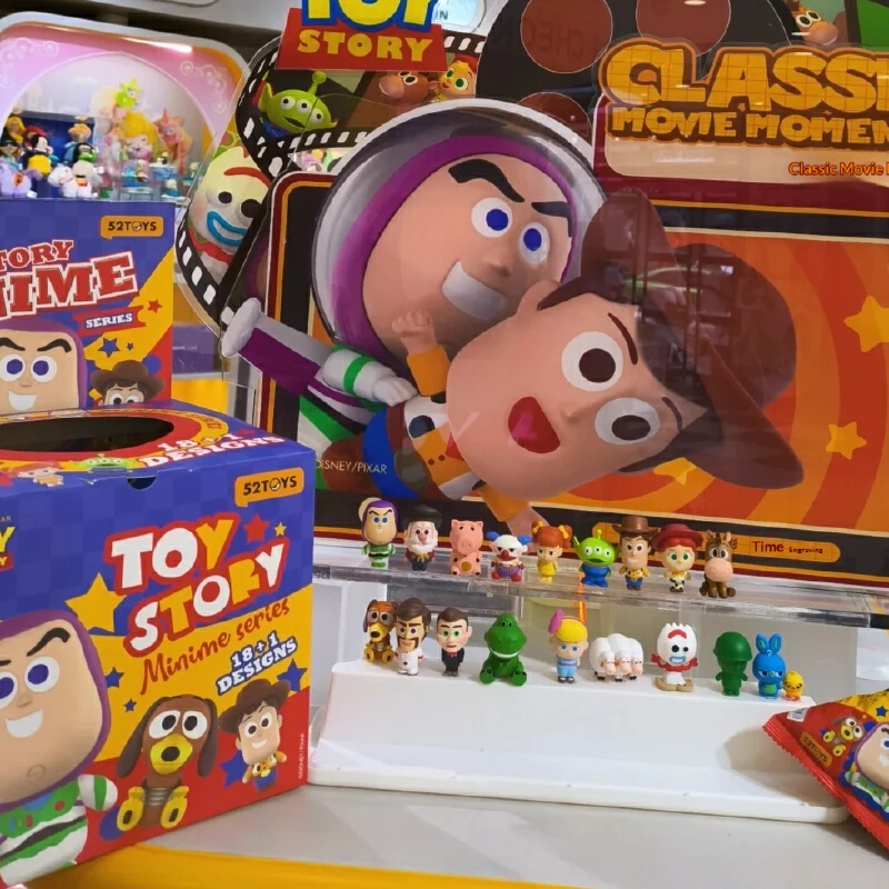 52 Toys Blind Box Toy Story Minime Blind Bag Collectible Figure Desktop Ornament Alien Forky Bullseye Slinky Dog Sheep Toy Gift