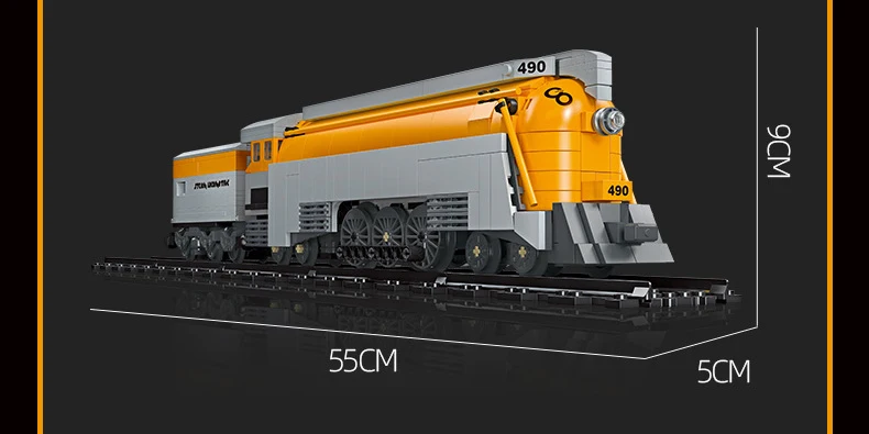 Idea CO490 Baustein-Eisenbahn-Zug-Konstruktionsset, klassische Dampflokomotive, Lernspielzeug, Sammlerstücke, ideal als Geschenk. – Detail 8