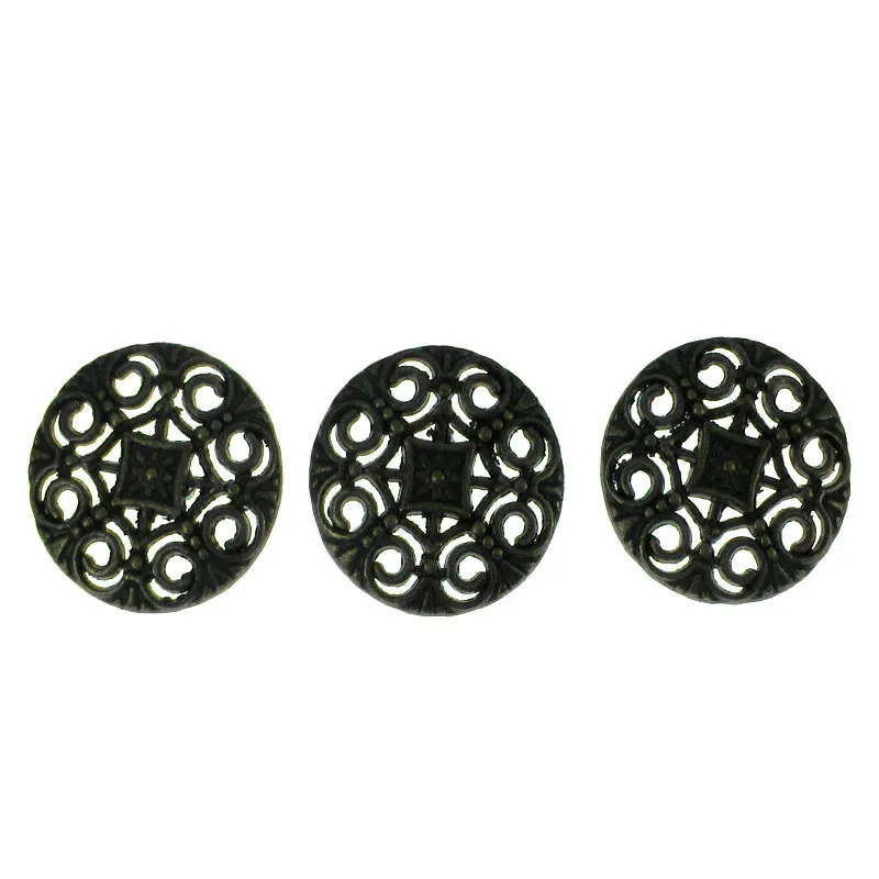 20Pcs Vintage Metal Pierced Buttons Shank Flower Metal Buttons Fit Sewing Clothing Craft 18.0mm