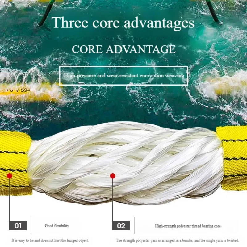 Heavy Duty Round Sling Flexible Lifting Belt With Double Safety Buckle For Industrial Crane And Tree Work Applications