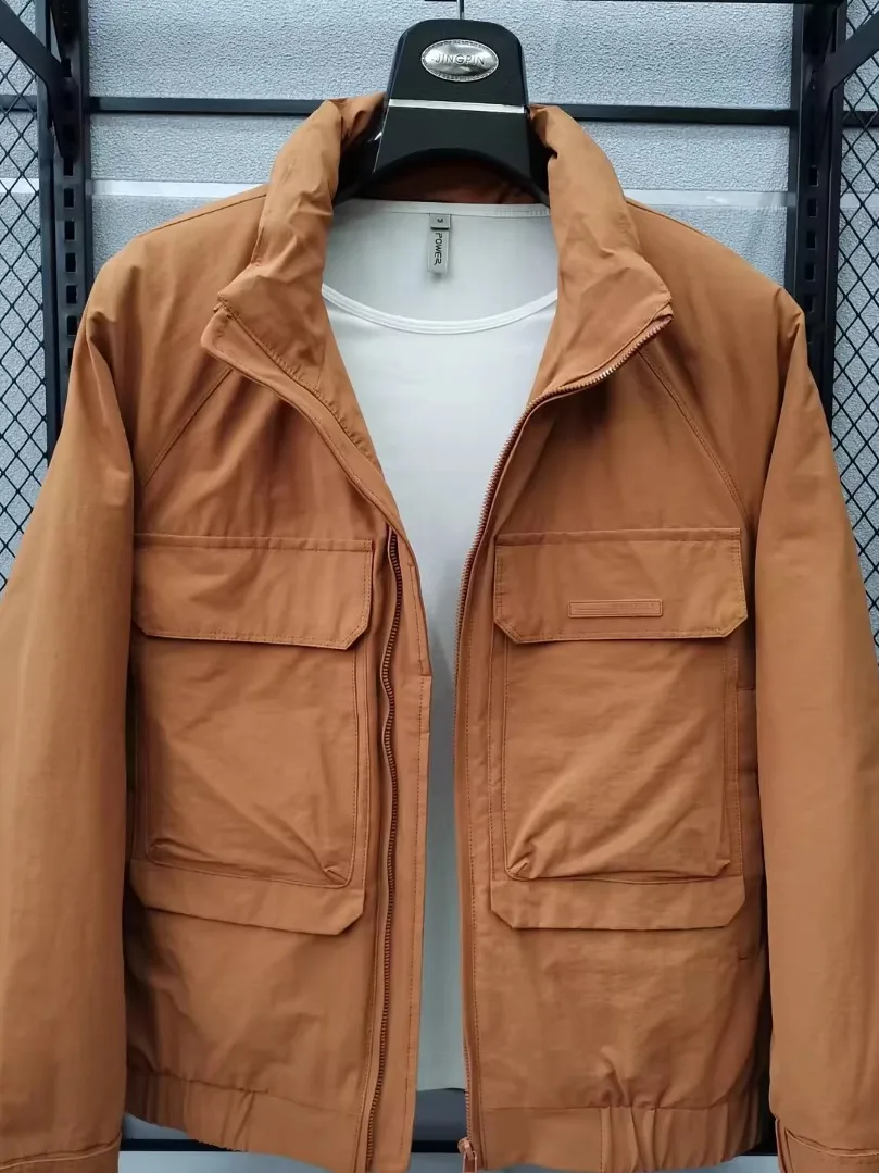 

Faionable Casual Men's Stand Collar down Jaet New Autumn Winter Outerwear Stand Fit Youth ular Antimicrobial