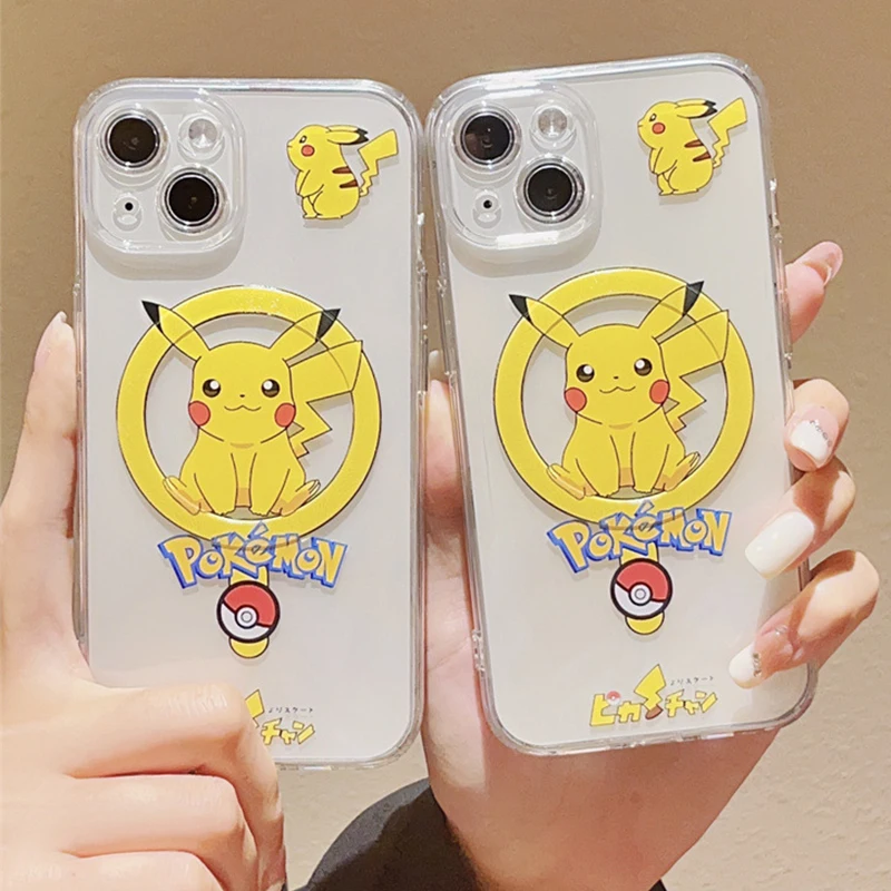 

Pokemon Pikachu IPhone 15/14/13/12 New Kawaii Cartoon Phone Case Magnetic Protection Kawaii Cartoon Creative Gift
