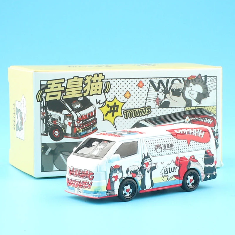 ダイキャスト 1/64 スケールハイエース 2010 ミニバンシミュレーション合金車モデル静的ディスプレイグッズギフトおもちゃお土産装飾