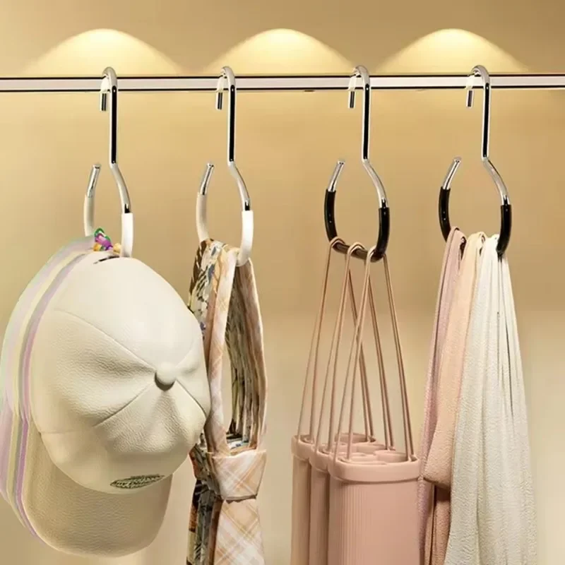Durable Circle Ring Hat Hanger Non-marking Non-slip Hat Storage Hook Scarf Towel Tie Hanging Rack