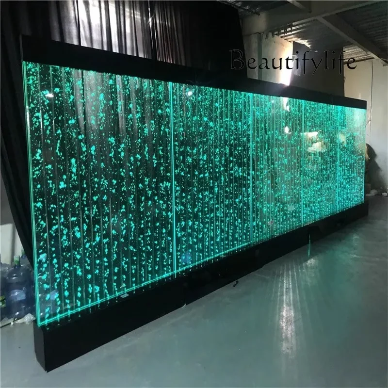 Large water curtain wall running water bubble wall acrylic creative porch partition aquarium decoration