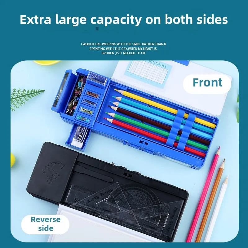 Password Multifunctional Stationery Box High-tech Pencil Case Men's Elementary School Boys Technology Network Automatic Dinosaur