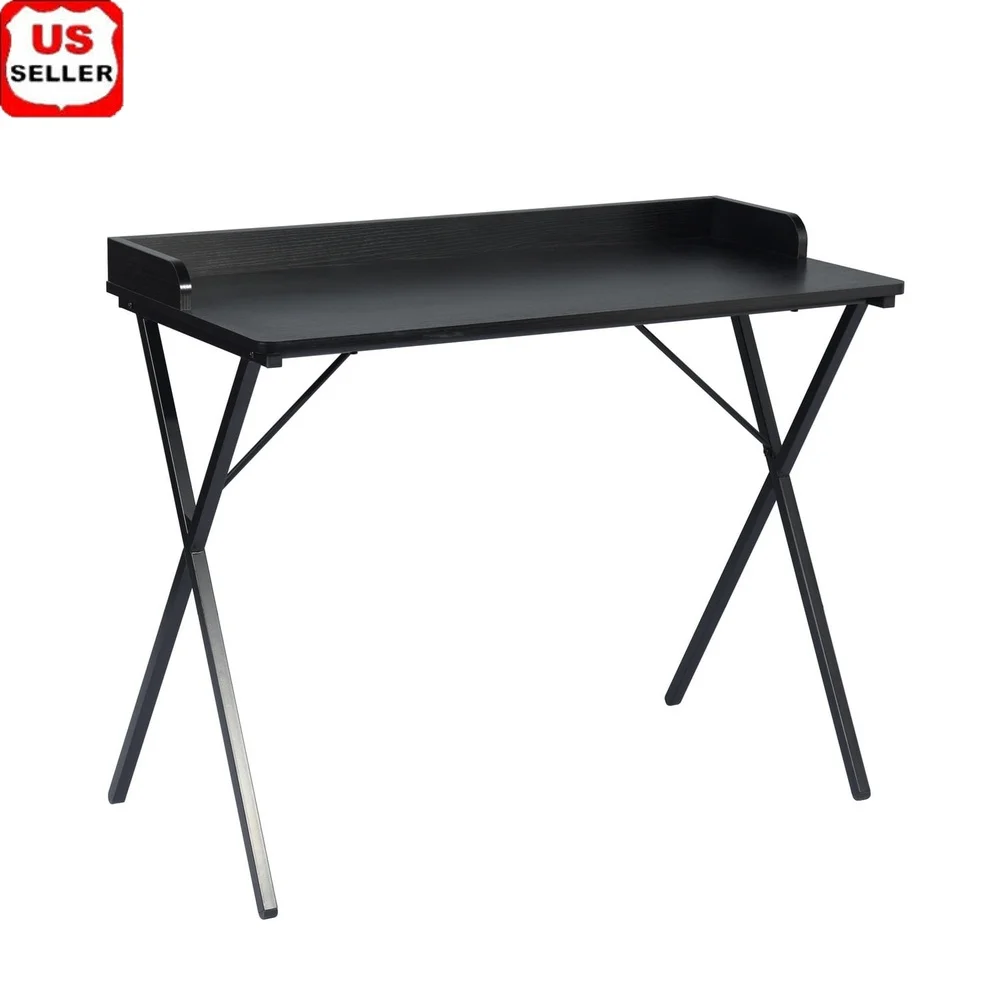 

39.4 Inch Modern Computer Desk Sturdy Metal Frame Spacious Work Surface Easy Assembly Minimalist Design Home Office Study