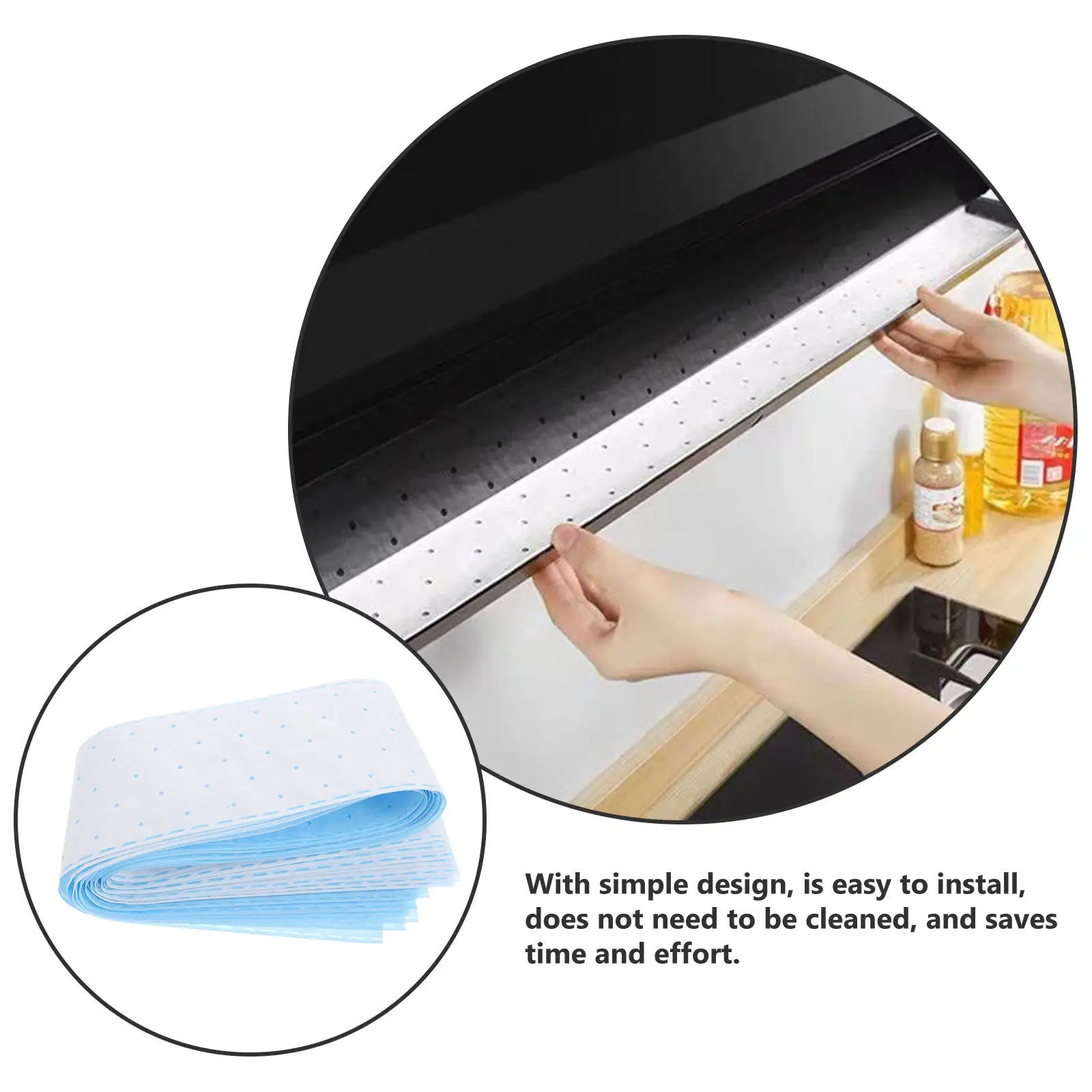 10Pcs Oil Absorbing Cotton Range Hood Thickened Filter Paper Kitchen Side Suction Grease Proof Replaceable Fabric Ventilator