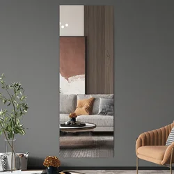 30*25cm Mirror Wall Sticker Plastic Mirror Sheets Soft Acrylic 3D Self-adhesives Mirror Decorations Living Room DIY Mirror