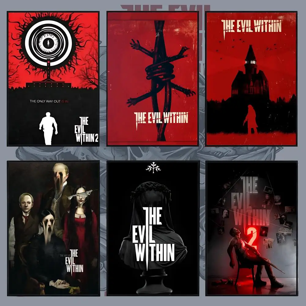 Video game The Evil Within Poster PP Self Adhesive Decorative Poster Waterproof Waterproof for Apartment Bedroom