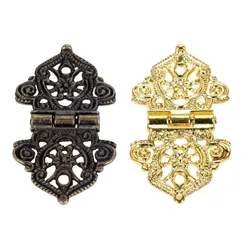 2Pcs Hinges w/screw Antique Bronze/Gold 53*28mm Lace Decor Door Cabinet Jewelry Box Drawer Cupboard Furniture Old Fashion style