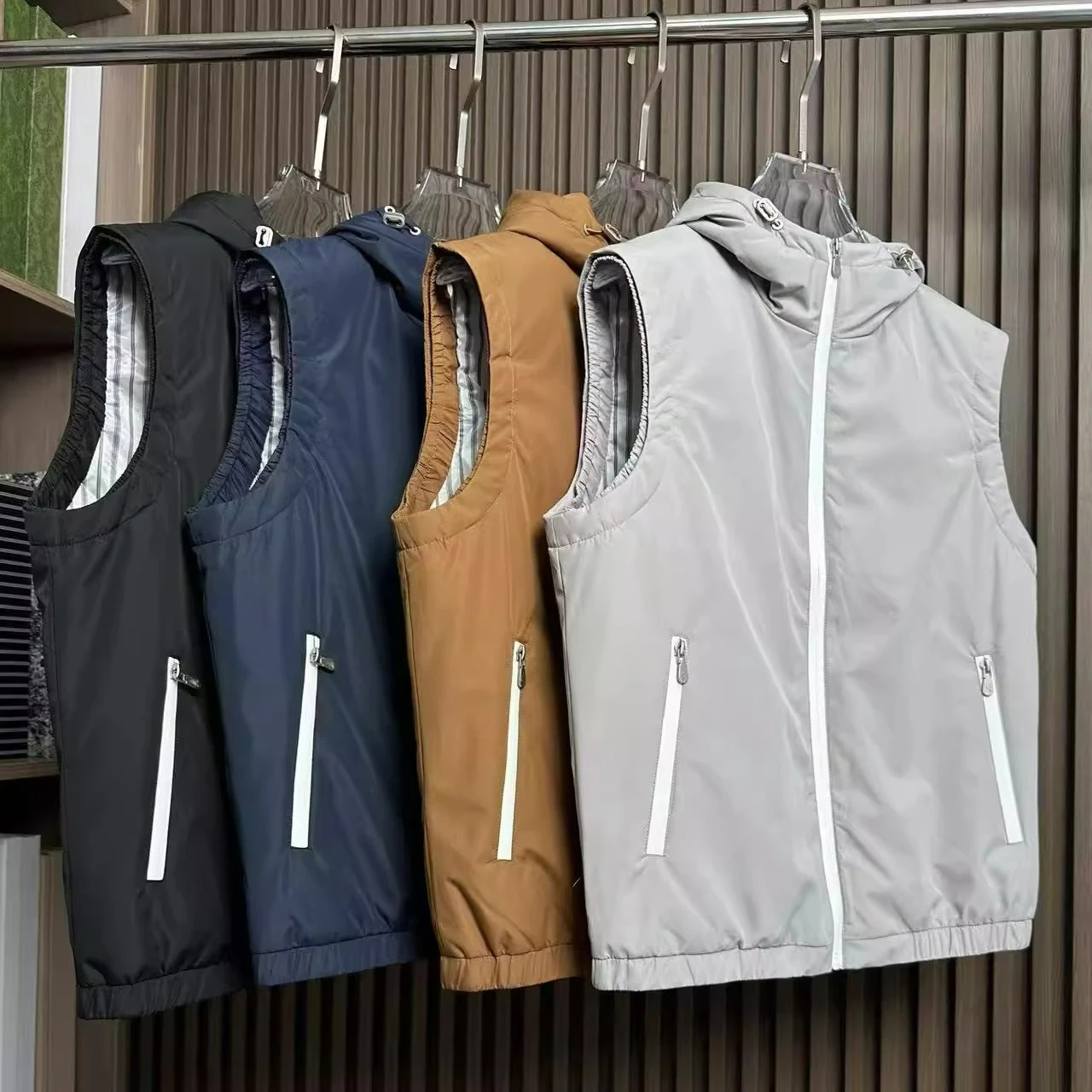 

BC Italian Men's Autumn and Winter New Fashion Hooded Vest Men's Business Casual Versatile Sleeveless Jacket